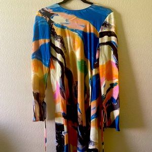 Light, elegant, printed long sleeve dress